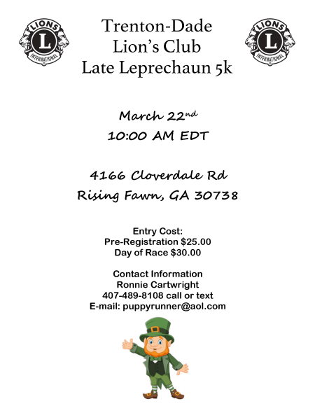 Late Leprechaun 5k Flyer